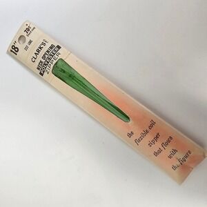 Vintage 1970s Clark's 18" Lime Green Polyester Coil Zipper NOS Sewing Supply USA